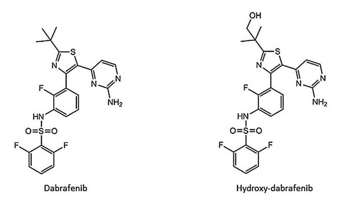 开发并验证新的LC-MS/MS方法，用于定量人血浆中达拉非尼及其主要代谢物羟基达拉非尼 (OHD)。本研究中OHD(纯度>99%)通过不朽情缘mg官网合成